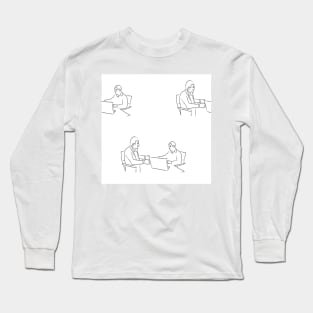 Background illustration, decorative design pattern, business, negotiations, partners, people Long Sleeve T-Shirt